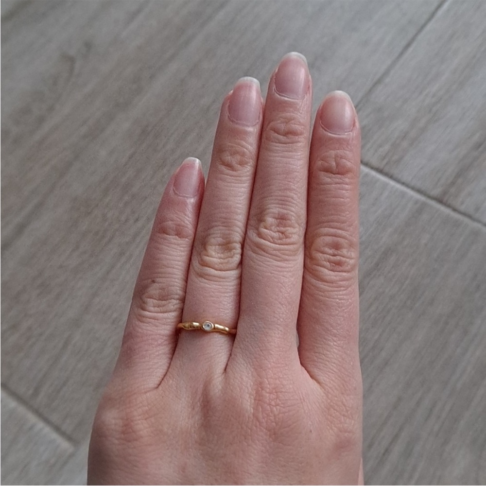 MONICA VINADER 925 sterling silver Gold Vermeil Siren organic wave topaz ring - Picture 9 of 13